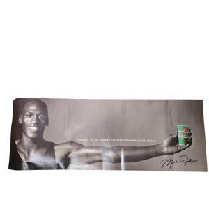 1991 Michael Jordan Gatorade Poster Print Ad Vintage Rare Chicago Bulls 90s